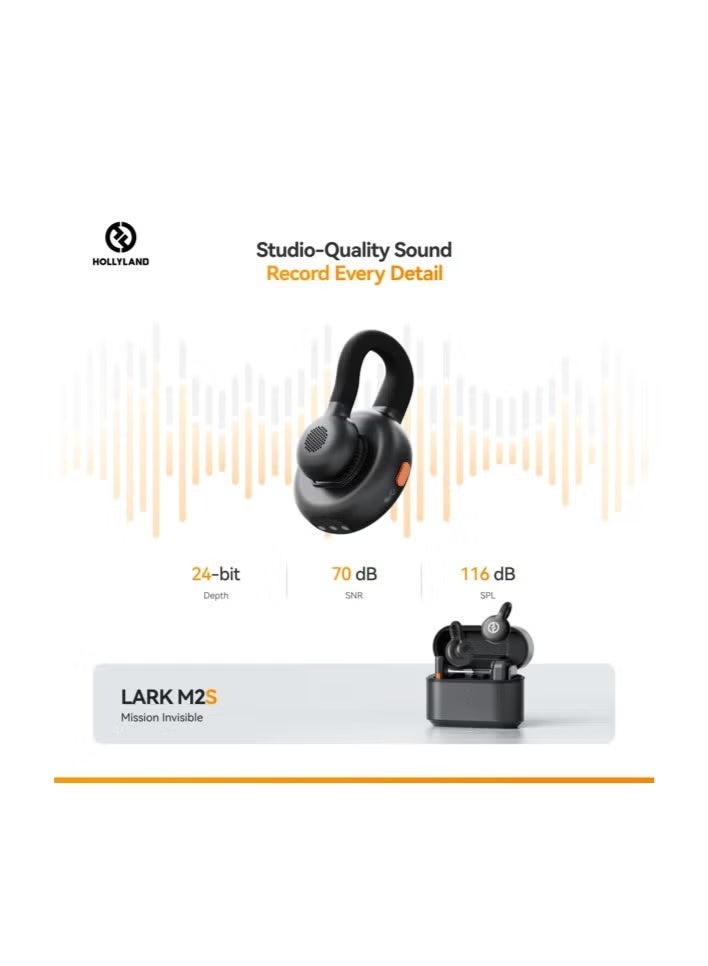 Hollyland Lark M2S USB-C Discreet Wireless Microphone, Clip-On Noise Reduction Mic with Plug & Play Receiver, Compact Audio Recording Solution for Vlogging, Streaming, Interviews & Video Creation - Image 5